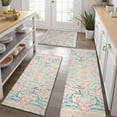 thumbnail image 2 of Pink Floral Pattern Kitchen Rugs Sets Of 3,Kitchen Runner Rugs Non Skid Washable,Decorative Kitchen Floor Mats for Kitchen,Sink,Laundry,17"x30"+ 17"x47" + 17"x59", 2 of 6
