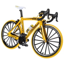 HONITANO 1Set Mini Toy Bike Model 1:10 Scale Yellow 6.9 x 4.1in for Children Collectors
