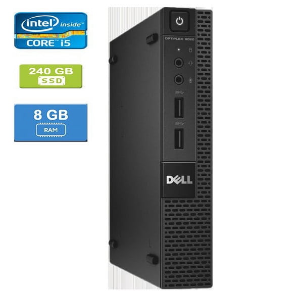 Used: Dell 9020 MICRO Intel Core i5-4590T , 8GB, 240GB SSD, Win 10 Pro