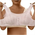thumbnail image 4 of Fengqque Mother's Plus Size Nursing Soft Comfort Fit Bra Front Closure Bras Push Up No Underwire Plus Size Front Button For Older Women, 4 of 9