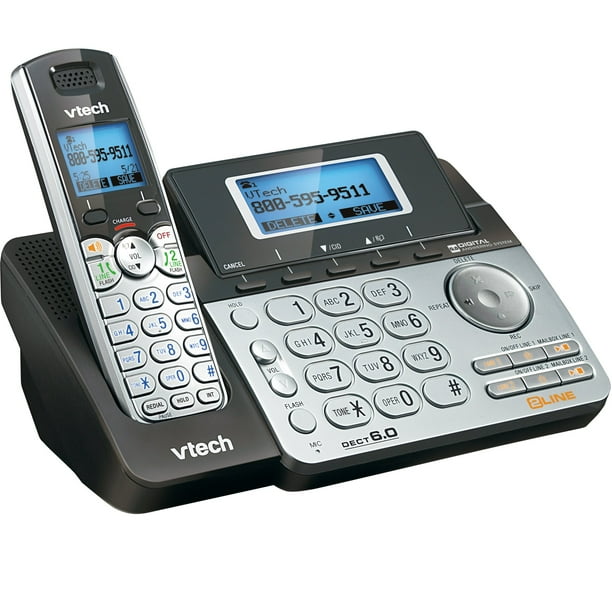 Teléfono inalámbrico VTech DS6151 de 2 líneas con Sistema de respuesta digital Vtech