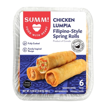 Summ Chicken Lumpia Spring Rolls, Fully Cooked, 9.38 oz, 6 Count
