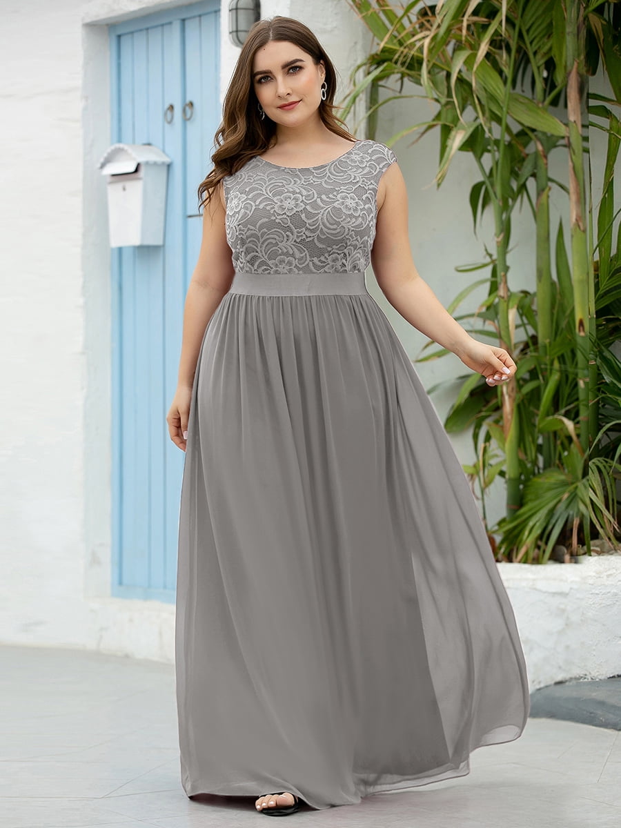 Silver/Gray Chiffon Bridesmaid Dress Long Prom Evening Gowns Size 2+4+6+8----18
