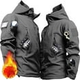 thumbnail image 1 of Winter Russian Fleece Hooded Mens Jacket Multiple Pocket Zipper Waterproof and Windproof Tactical Coat Ropa Hombre, 1 of 5