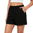 thumbnail image 2 of Gamivast Shorts for Women Elastic Waist Soft Stretch Lightweight Shorts with Patch Pockets Relaxed Fit Gym Workout Lounge Travel Summer Bottoms Black XXL, 2 of 8