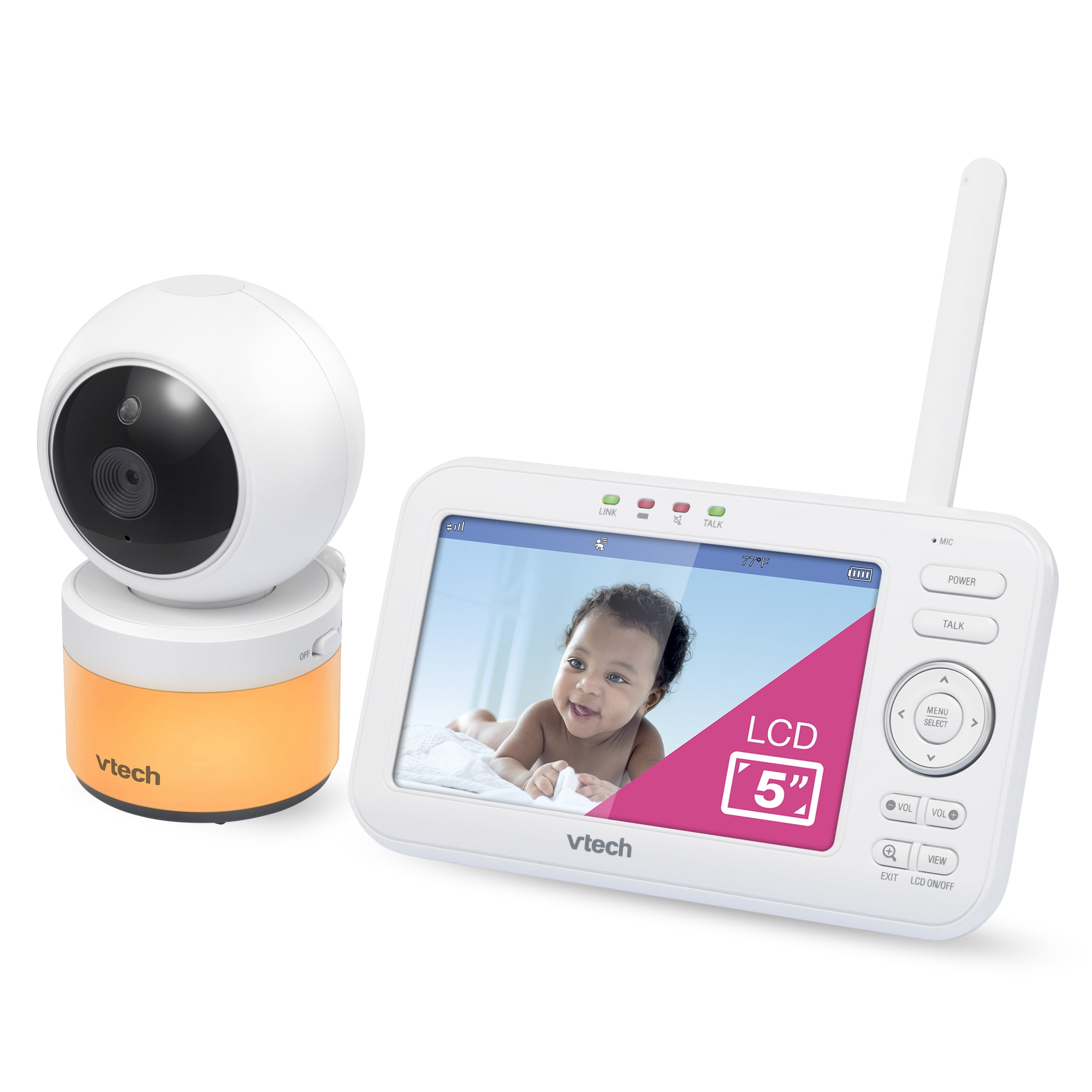 Vtech Vm5263 5 Digitial Video Baby Monitor With Pan And Tilt And Night Light Walmart Com