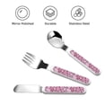 thumbnail image 3 of Bingfone Sweet Heart Print Toddler Utensils Kids Silverware,3pcs Safety Stainless Steel Toddler Fork Spoon Knife Set, Children Flatware Set, 3 of 8