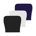 thumbnail image 4 of Women's Tube Top Sets 3 Pack Solid Colors Stretchy Comfort Fit Summer Sports Fashion Polyester Blend Bandeau Strapless Casual Wear​, 4 of 5