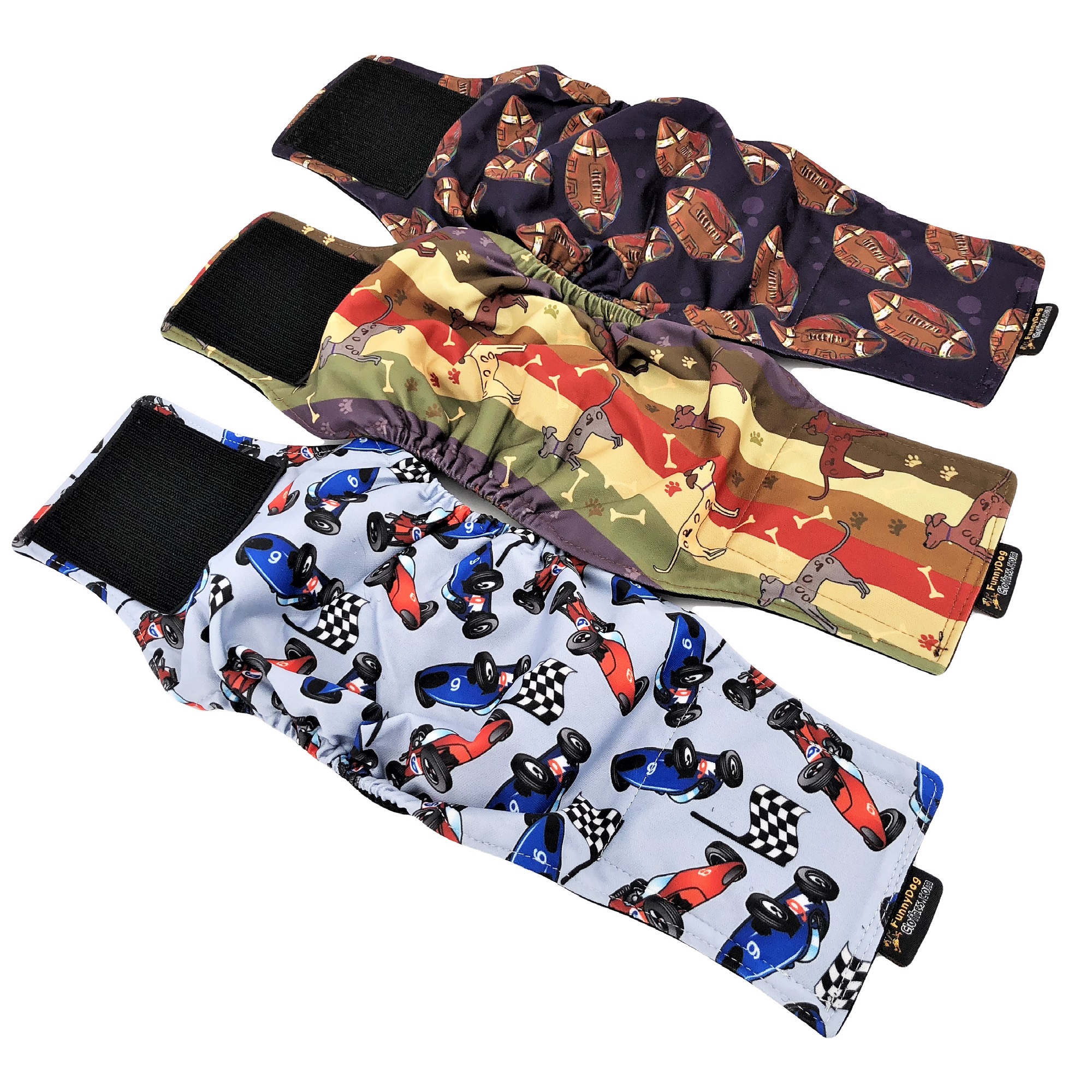 Pack of 3 Male Dog Diapers Belly Band Wrap Waterproof Leak Proof Washable