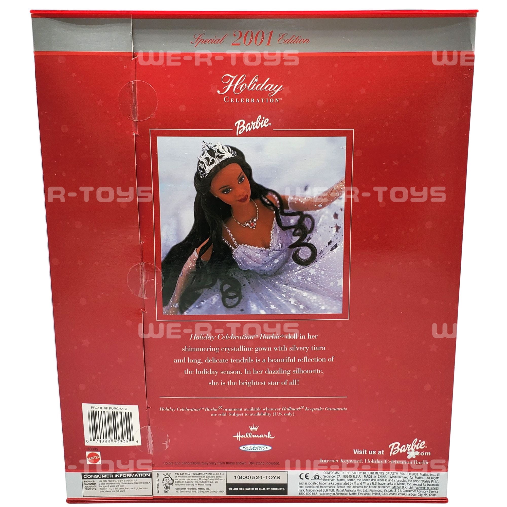 2001 Holiday Celebration Barbie African American Special Edition Mattel 50305