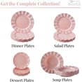 thumbnail image 3 of Elegant Plastic Plates for Party with Scalloped Rim (20 PC), Disposable Heavy-Duty Soup Plates for Wedding Reception - 12 oz, Fancy Plastic Dinnerware Sets with Silver Edge for Upscale Events - Pink, 3 of 5