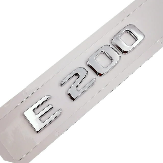 ZWEIP Car Rear Tail Emblem Number Letters Car Sticker For Mercedes Benz E200 E 200 Chrome Silver/ Matte Black