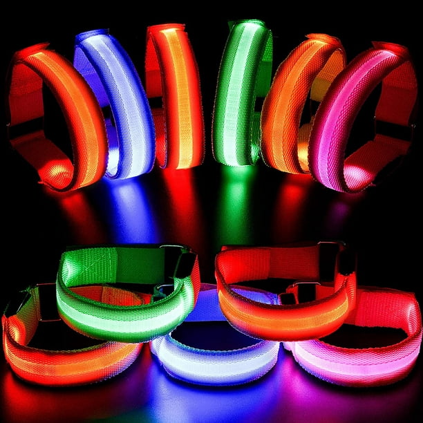 12 Pièces Bracelet LED Bracelets Lumineux Brassards Bracelet de