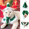thumbnail image 1 of RV Perros Gatos Sombrero Capa Bufanda Serie de Navidad Patrón Disfraces Piel Amigable Mascota Cosplay Cono de Navidad Sombrero Bufanda Mantón Imagen de mascota (M Verde) brillar Electrónica, 1 of 5