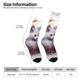 thumbnail image 5 of Yiaed White Red Cat Couple Print Great elasticity Crew Socks Sports socks for Men and Women, 5 of 5