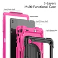 thumbnail image 2 of SaniMore for Lenovo Tab M10 Plus 3rd Gen 10.6" 2022 (TB-125F/TB-128F) Case, 3 Layers Multi-Functional Cover with Pencil Holder Shoulder & Hand Strap Kickstand Shockproof Protective Shell, Rose+Black, 2 of 7