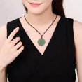 thumbnail image 4 of HOOUN Natural Grade A Jade Jadeite Men Women Lucky Beauty Peony Flower Pendant Gift, 4 of 5