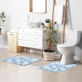 thumbnail image 7 of SKYSONIC Toilet Bathroom Rugs Sets 2 Piece, Daisy Flower Blue Soft Absorbent Fluffy Toilet Mat Set Non-Slip Rubber Backing Bath Mats for Bathroom,23.6"x15.7"+17.3"x13.4", 7 of 7