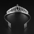 thumbnail image 5 of KAKOWELY Hermosa tiara para novia, dama de honor, fiesta de boda, corona con brillantes cristales y diamantes de imitación (plateada), 5 of 5