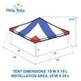 thumbnail image 2 of Party Tents Direct Weekender Outdoor Canopy Pole Tent w/Sidewalls, Red White and Blue, 20 ft x 20 ft, 2 of 8