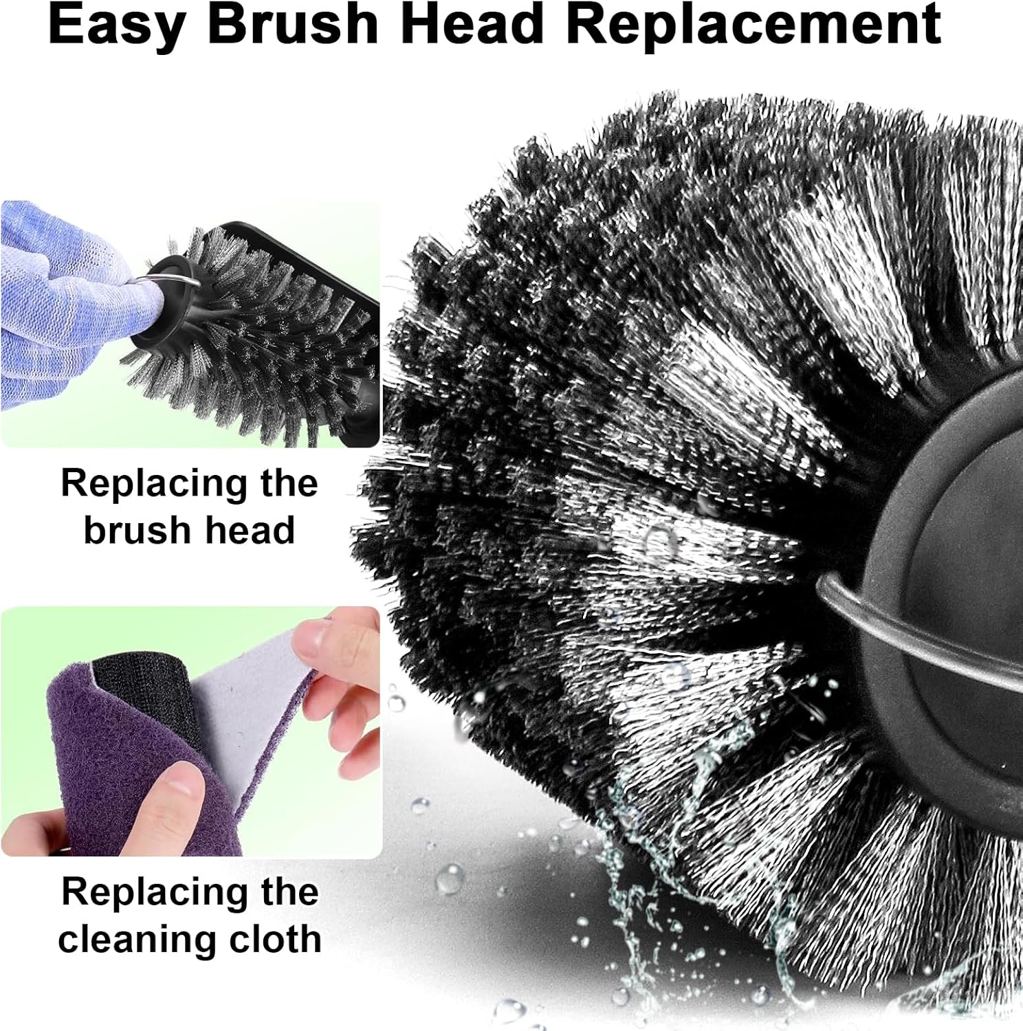 Electric Grill Clean Brush, Rechargeable Cordless BBQ Brush, 180°Adjustable Cleaning Brush, 3-Speed Power, Waterproof Cleaner for BBQ Grates with Extra Brushhead