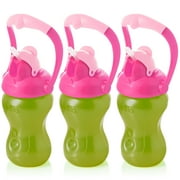 Evenflo Feeding Advanced Swing Handle Straw Cup - 10oz, Pink/Green, 3ct