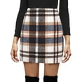 thumbnail image 1 of Lucakuins - Minifalda ajustada para mujer, clásica, con estampado a cuadros, cintura alta, con cremallera, falda lápiz de lana Lucakuins  moda, 1 of 4