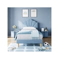 thumbnail image 2 of Velvet forrado tamaño individual platform marco de cama con height adjustable cabecero - strong wood slat support, solid y stable, easy to assemble, 2 of 10