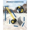 thumbnail image 2 of Lumiparty Snow Shovel with Wheels, Heavy Duty Double Rod Wheeled Snow Pusher with 29"W X 16.5"H Metal Blade, Angle & Height Adjustable Handle for Driveway Sidewalk Yard, Yellow, 2 of 7
