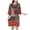 Red, variant on Taylonsss Womens Summer Dress Ethnic Round Neck Short/Three-Quarter Sleeve Cotton Poplin Print Boho Casual Maxi Dress