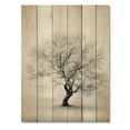 thumbnail image 3 of Designart "White Tree Monochrome Leaves" Floral & Botanical Print on Natural Pine Wood, 3 of 5