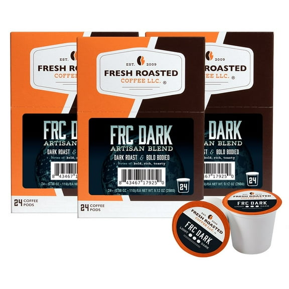Fresh Roasted Coffee, Signature Dark Roast Coffee Pods, K-cup Compatible, 72 Count