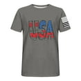 thumbnail image 3 of T-Shirts for Men Short Sleeve Round-Neck Independence Day Print Casual Shirts Dark Gray L, 3 of 5