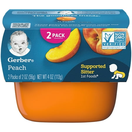 Gerber 1st Foods Peach Baby Food, 4 oz. Sleeve (Pack of (Best First Finger Foods For Infants)