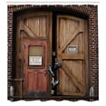 thumbnail image 3 of Ambesonne Zombie Shower Curtain, Monster Wood Door, 69"Wx84"L, Umber Chestnut Brown, 3 of 3