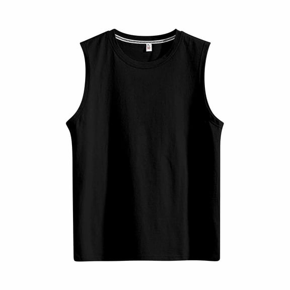 JTieacloth Yoga Tops for Men Men'S Fashion Spring And Summer Casual Sleeveless O Neck Printed Raglan Style Top Undershirt