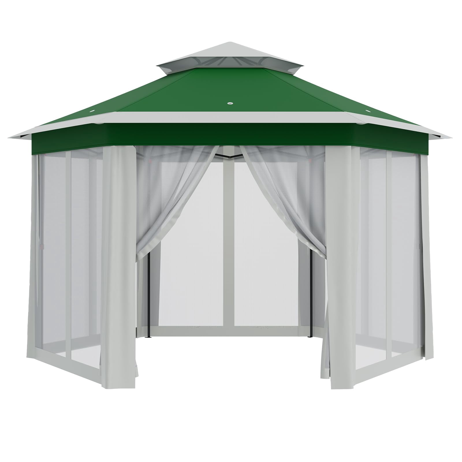 TROPOW Gazebos for Gardens,All Seasons Gazebos,with Adjustable Heights,Outdoor Gazebo for Backyard & Patio Furniture,Pop Up Tent,Green