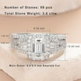 thumbnail image 6 of Newshe Jewellery Wedding Rings for Her AAAAA Cz Women's Bridal Sets 925 Sterling Silver Emerald Cut Engagement Ring Size 5, 6 of 8