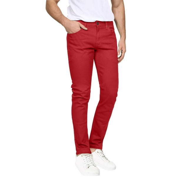 J. METHOD Men's Skinny Jeans Stretch Fit Classic Basic Solid Casual Colored Pants -