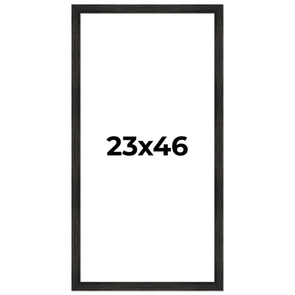 23x46 Frame Black Rustic Barnwood Solid Wood Picture Frame | 1.5 Inch Moulding Width | Includes UV