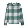 thumbnail image 2 of ZUKMRJPC Women's Vintage Plaid Sweatshirts Long Sleeve V Neck Fleece Pullover Sweatshirt Casual Lightweight Loose Fit Fall Warm Tops, 2 of 5