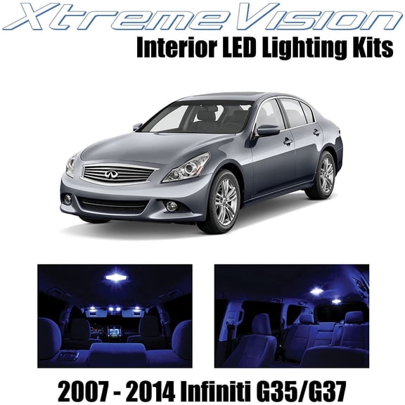 XtremeVision Interior LED for Infiniti G35 G37 Sedan 2007-2014 10 pcs Blue Interior LED Kit Installation Tool