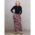 thumbnail image 2 of Women's 24Seven Comfort Apparel Paisley Print Fold Over Waist Maxi Skirt Color: Black Multi Size: MEDIUM, 2 of 5