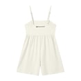 thumbnail image 5 of FDGIU Women's 2026 Summer Spaghetti Strap Romper, Gathered Empire Waist Pocket Sleeveless Casual Short Jumpsuit for Tennis Golf Daily Streetwear, 5 of 7