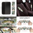 thumbnail image 3 of Yuyamidu Butterfly Car Seat Covers Set of 13 Car Seat Belt Pad Cover Steering Wheel Cover Boho Flowers Trash Can Rear View Mirror Cover Cup Coasters Keychains Chapstick Holder Universal Fit, 3 of 5