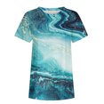 thumbnail image 4 of Pntutb Moda Mujer Verano Cuello Redondo Manga Corta Estampado Casual Camiseta Blusa Pntutb Pntutb-5218, 4 of 5