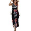 thumbnail image 2 of Racing Summer Nights Race Track Lights Flags Womens Night Club Maxi Dress V Neck Sleeveless Bohemia Long Dresses, 2 of 9