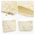 thumbnail image 3 of Bolsa de maquillaje portátil de bordado para mujeres Unique Bargains para actividades al aire libre, viaje, color beige y amarillo-L, 3 of 3