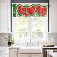 thumbnail image 3 of Kitchen Curtains Set, Summer Watermelon Kitchen Curtains and Valances Set, Red Green Love Heart Flowers Rod Pocket Tier Curtains 36 Inch Length for Cafe/Bedroom Windows, 3 of 6