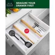 Royal Craft Wood Expandable Bamboo Drawer Dividers – 4-Pack Adjustable Organizer Separators for Kitchen, Bedroom, Dresser, Bathroom, Cabinet & Office Storage (17–22, Natural)